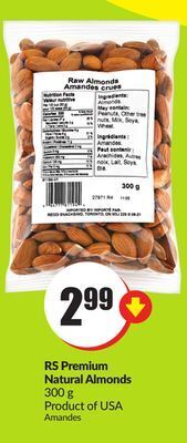 Chalo FreshCo Rs premium natural almonds 300 g product of usa offer