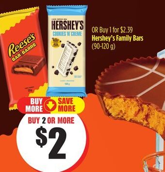 Chalo FreshCo Hershey's family bars (90-120 g) offer