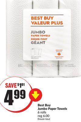 Chalo FreshCo Best buy jumbo paper towels 6 rolls offer