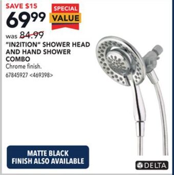 RONA Delta "in2ition" shower head and hand shower combo offer