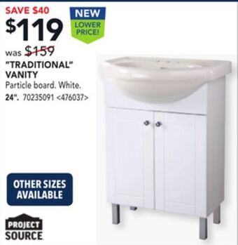 RONA Project source "traditional" vanity 24" offer