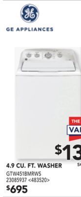 RONA Ge 4.9 cu. ft. washer offer