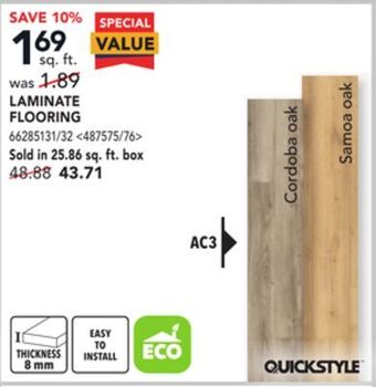 RONA Quickstyle laminate flooring offer