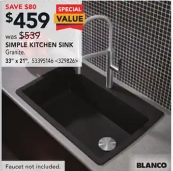 RONA Blanco simple kitchen sink 33" x 21" offer