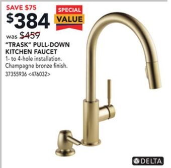 RONA Delta "trask" pull-down kitchen faucet offer