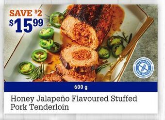 M & M Food Market Honey jalapeño flavoured stuffed pork tenderloin offer