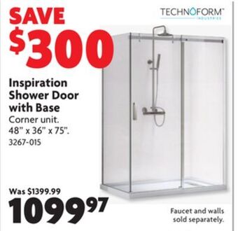 Home Hardware Inspiration shower door with base offer