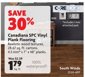 Home Hardware Canadiana spc vinyl plank flooring offer