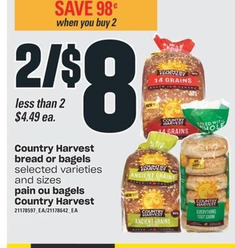 Valu-mart Pain ou bagels country harvest offer