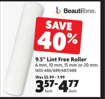 Home Hardware 9.5" lint free roller offer