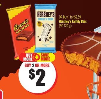 FreshCo Hershey's family bars (90-120 g) offer
