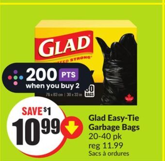 FreshCo Glad easy-tie garbage bags 20-40 pk offer