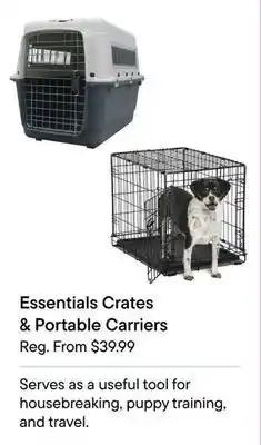 Petvalu Essentials crates & portable carriers offer