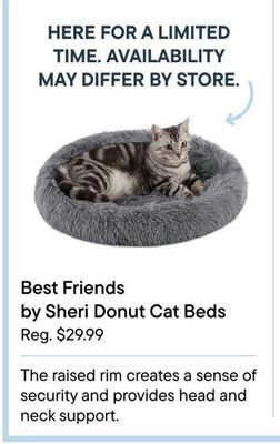 Petvalu Best friends by sheri donut cat beds offer