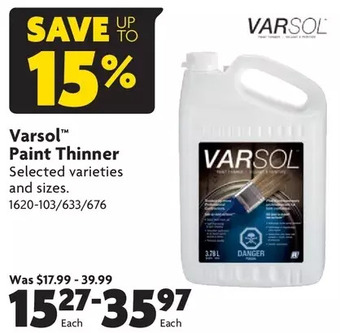 Home Hardware Varsol paint thinner offer