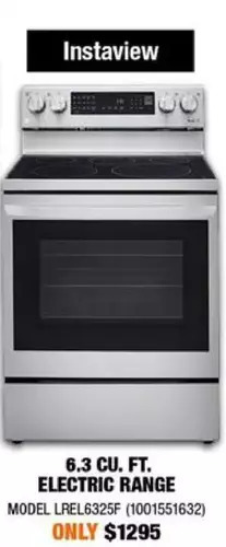 Home Depot 6.3 cu. ft. electric range offer