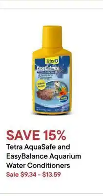 Petvalu Tetra aquasafe and easybalance aquarium water conditioners offer