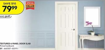 Lowe's Metrie textured 6-panel door slab offer