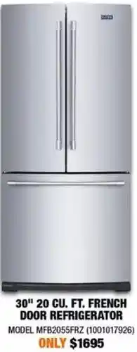 Home Depot 30" 20 cu. ft. french door refrigerator offer