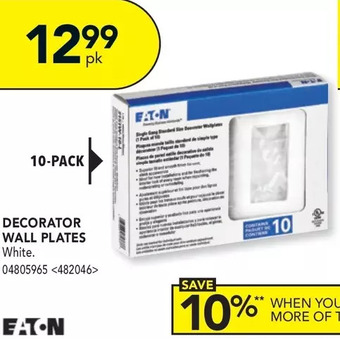Lowe's Eaton decorator wall plates offer