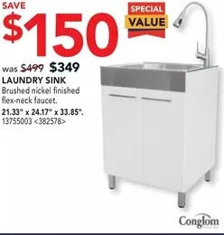 Lowe's Conglom laundry sink offer