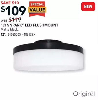 Lowe's Origin21 "lynnpark" led flushmount offer