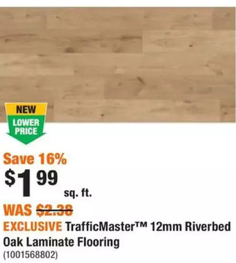 Home Depot Trafficmaster 12mm riverbed oak laminate flooring offer