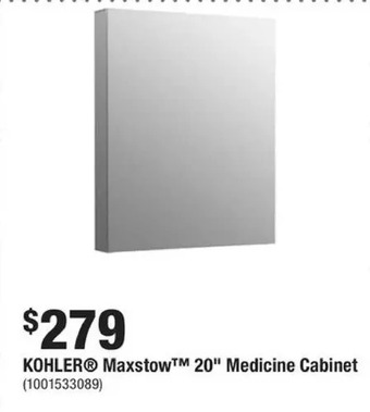 Home Depot Kohler maxstow 20" medicine cabinet offer