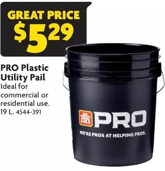 Home Hardware Pro plastic utility pail offer