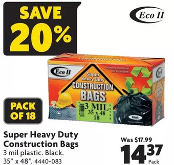 Home Hardware Super heavy duty construction bags offer