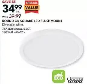 Lowe's Feit electric round or square led flushmount offer