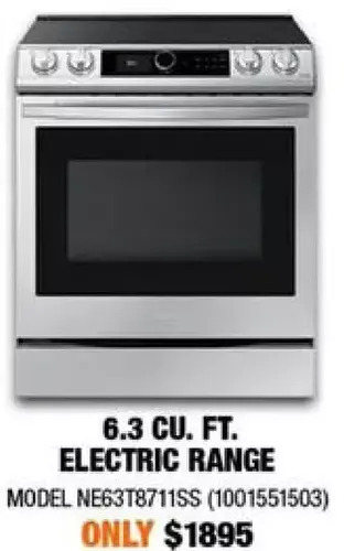 Home Depot 6.3 cu. ft. electric range offer