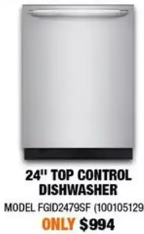 Home Depot 24" top control dishwasher offer