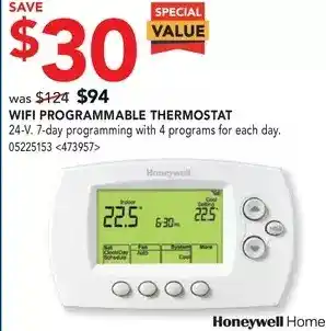 RONA Honeywell home wifi programmable thermostat offer