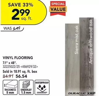 RONA Duraclic xrp vinyl flooring offer