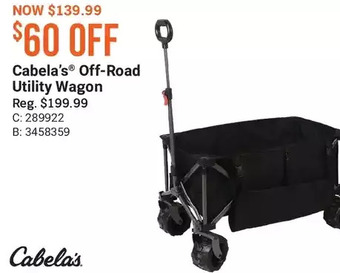 Cabela's Cabela's off-road utility wagon offer