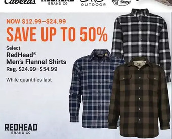 Cabela's Redhead men's flannel shirts offer