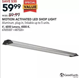 RONA Good earth motion activated led shop light offer