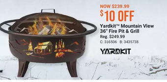 Cabela's Yardkit mountain view 36" fire pit & grill offer