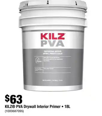 Home Depot Kilz pva drywall interior primer, 18l offer