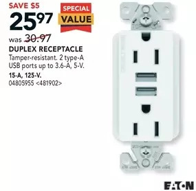RONA Eaton duplex receptacle offer