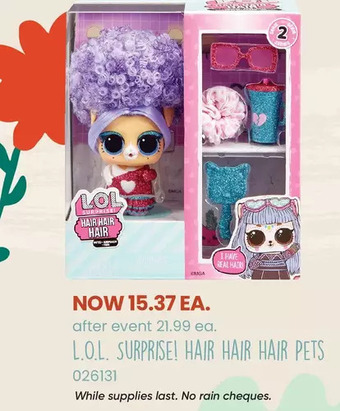 Toys R us Lol surprise hair hair hair pets offer