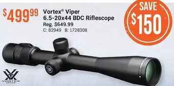 Cabela's Vortex viper 6.5-20x44 bdc riflescope offer