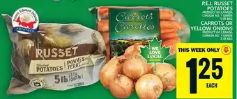 Food Basics P.e.i. russet potatoes | carrots or yellow onions offer