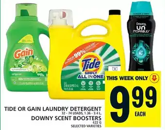 Food Basics Tide or gain laundry detergent | downy scent boosters offer