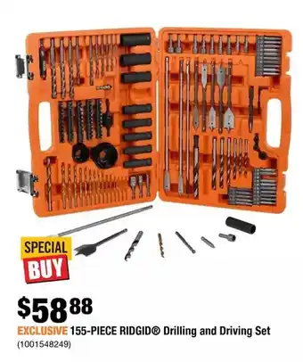 Home Depot 155-piece ridgid drilling and driving set offer