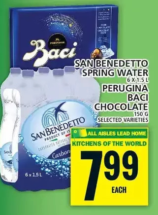 Food Basics San benedetto spring water | perugina baci chocolate offer