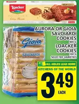 Food Basics Aurora or gioia savoiardi cookies | loacker cookies offer