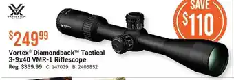 Cabela's Vortex diamondback tactical 3-9x40 vmr-1 riflescope offer