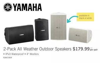 The Brick Yamaha ns-aw194 black outdoor speakers - set of 2 offer